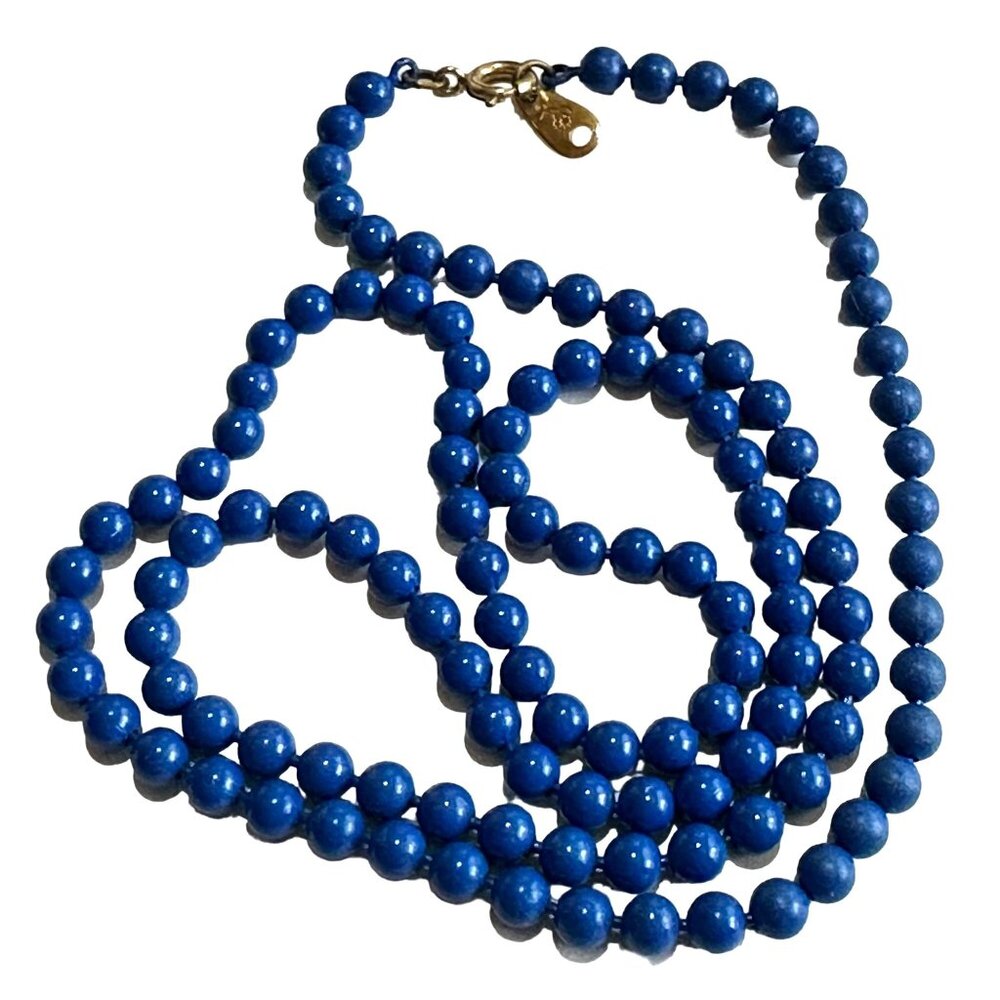 Ooops a Daisy Blue Enamel over Gold Tone Metal 24" Necklace